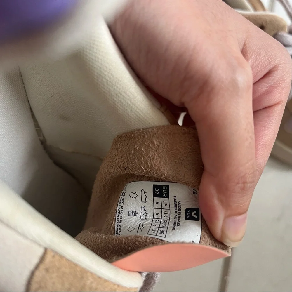 NEW Veja Women V-10 Suede Multico Peach Lavender Sneakers Shoes size 39 US 8 - Picture 11 of 11